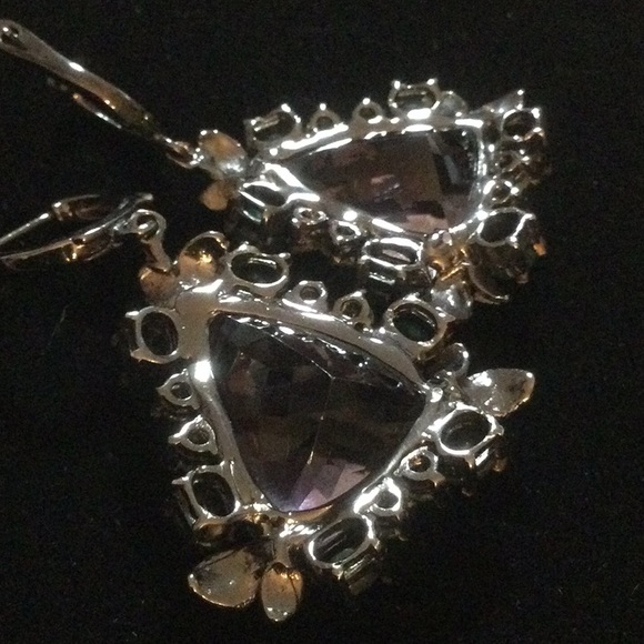 Breathtaking Genuine Amethyst & Black Opal Earrings, combined 53 CTW ! - Picture 7 of 11